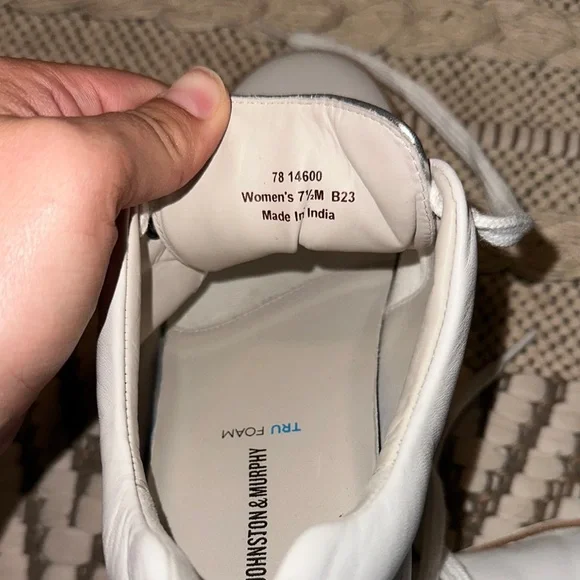 Johnston & Murphy Women's White Sneakers - Picture 3 of 4